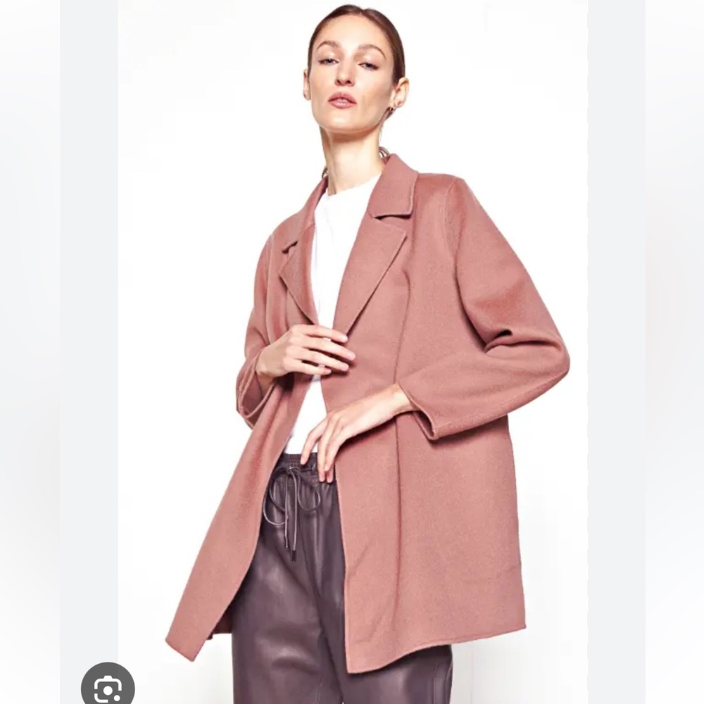 Theory Sileena Womens Coat P Dark Rose Pink Winsome 2 Wool Cashmere Jacket